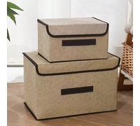 1 pièce Boîte de rangement pliable en tissu, organiseur de vêtements, sous-vêtements, chaussettes, contenant portable, anti-poussière et anti-humidité, 2 pièces sacs compressés sous vide, organisateur