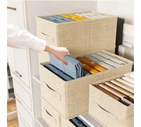 1 pièce Boîte de rangement pliable pour vêtements avec poignée, organiseur de garde-robe en tissu avec tiroir pour vêtements, jeans, pulls, soutiens-gorge, décoration de la maison, séparateurs d'espac