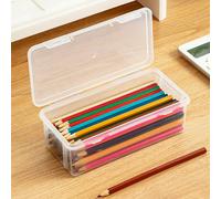 1 pièce Boîte de rangement pour articles de papeterie transparente, grande capacité de stockage pour crayons, crayons de couleur, fournitures d'art, convient pour le bureau, la salle de oîte