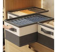 1 pièce Boîte de rangement pour édredon, boîte de rangement à tiroir dur avec poignée, conteneur de rangement pour vêtements, organisateur de maison avec séparateurs, panier de rangement pliable en co