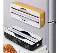 1 pièce Boîte de rangement pour film alimentaire et papier d'aluminium avec 2 coupe-films, 36,2 * 15 * 6,5 cm. Accessoire de cuisine essentiel pour couper différentes tailles de film alimentaire et de