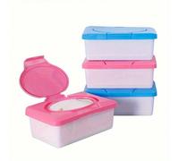 1 pièce Boîte de rangement pour lingettes humides, boîte distributrice de lingettes humides, avec couvercle en plastique, support pour lingettes bébé humides, pour salle de bain, salon, commode, acces