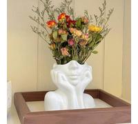 1 pièce Boîte de rangement pour pinceaux de maquillage unique et créative, qui est à la fois un vase d'art pour fleurs séchées et un seau de rangement pour pinceaux de maquillage, style sculptural bla