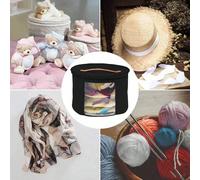 1 pièce Boîte de rangement ronde de grand volume pour chapeau de voyage - Organisateur en feutre portable avec couvercle anti-poussière et fermeture éclair, intérieur spacieux et design polyvalent pou