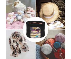 1 pièce Boîte de rangement ronde de grand volume pour chapeau de voyage - Organisateur en feutre portable avec couvercle anti-poussière et fermeture éclair, intérieur spacieux et design polyvalent pou