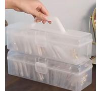 1 pièce Boîte de rangement transparente rectangulaire pour décoration de bureau, décoration de salle de maquillage, décoration de chambre Taille Unique,20 pochettes à bijoux 6*8Polypropylène
