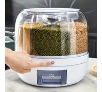 1 pièce Boîte de stockage compartimentée rotative pour grains et céréales, boîte de stockage multicompartiment hermétique aux insectes et étanche pour le riz. Réservoir de riz. ABS