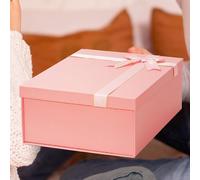 1 pièce Boîte d'emballage cadeau, design simple, couleur unie, ruban nœud papillon, boîte pliante avec couvercle et base, convient pour les cadeaux de fête, festival, petite amie, Saint-Valentin, anni