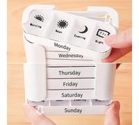 1 pièce Boîte organisatrice de pilules portable pour 7 jours, étui de rangement compact pour médicaments du matin/midi/soir de la semaine 1 paquetABS