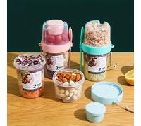 1 pièce Bol à salade de petit-déjeuner, boîte à aliments de petit-déjeuner, pot portable pour fruits et légumes, légers avec couvercle et fourchette. Tasse à yaourt, tasse minceur, tasse d'eau portabl