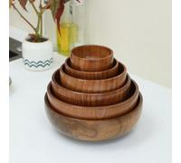 1 pièce Bol en bois motif, bol en bois simple pour la maison, la cuisine, cadeau de Noël, fournitures scolaires 6 Inch,4 Inch,5 Inch,7 pouces,9 pouces,8 poucesMotif en boisbois
