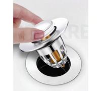 1 pièce Bouchon de lavabo universel avec attrape-cheveux, couvercle de drain de baignoire à noyau de ressort, bouchon de lavabo à noyau en plastique escamotable, filtre de drain de lavabo, bouchon de 