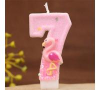 1 pièce Bougie d'anniversaire chiffre en flamant rose fait main coloré 0-9, bougie scintillante pailletée pour décoration de gâteau d'anniversaire, bougie d'anniversaire chiffre améliorant l'atmosphèr