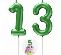 1 pièce Bougie d'anniversaire chiffre vert 6 cm, convient pour la célébration des fêtes, la décoration de gâteau, la cérémonie pour adultes, l'anniversaire, la fête de révélation du , l'enterrement de