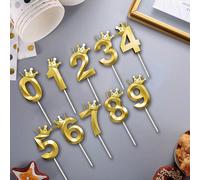 1 pièce Bougie d'anniversaire en forme de couronne colorée et créative pour la décoration de fête d'anniversaire 7,5,9,2,3,4,6,8,1,0Cire