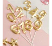 1 pièce Bougie d'anniversaire numérique 0-9 Chiffre d'âge Bougie pour la décoration de gâteau de cuisson Fournitures de fête 7,5,9,2,3,4,6,8,1,0,2-2 pièces,1-2 piècesCire
