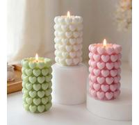 1 pièce Bougie d'aromathérapie cylindrique à bulles d'amour faite main - Cire de soja, Arôme, Fait main, Accessoire photo d'art, Décoration intérieure, Fête des mères, Cadeau d'anniversaire, Relaxatio