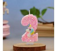 1 pièce Bougie de décoration de gâteau créative et colorée en forme de licorne avec supports, numéros 0-9, décorations d'anniversaire pour femmes, fête d'anniversaire pour adultes, anniversaire, remis
