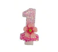 1 pièce Bougie numérique créative, bougie numérique avec décoration de fleurs roses, convient pour gâteau d'anniversaire, anniversaire Numéro 9,Numéro 3,Numéro 5,Numéro 7,Numéro 1,Numéro 6,Numéro 4,Nu