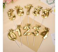 1 pièce Bougie numéro en forme de couronne colorée créative pour la décoration de fête d'anniversaire, la rentrée scolaire, la Saint-Valentin 7,5,9,2,3,4,6,8,1,0Cire