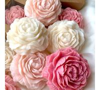 1 pièce Bougie parfumée à la pivoine, fabriquée à partir de cire de soja naturelle premium, texture fine et lisse, extraite d'huiles essentielles de plantes et de base de cire de soja naturelle, peut 