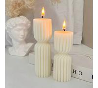 1 pièce Bougie parfumée créative nordique minimaliste à rayures, bougie cylindrique décorative géométrique en couleur unie faite à la main, convient pour la décoration de bougie, les cadeaux de bougie