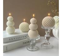 1 pièce Bougie parfumée en cire de soja de forme vague, bougie décorative artistique sans fumée, convient pour la décoration de la maison, les anniversaires, les cadeaux de fête, l'ambiance, les maria