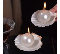 1 pièce Bougie parfumée en coquille de perle, faite de cire de soja. Cette décoration de bougie convient pour la décoration de la maison, l'accentuation de la table ou le parfum de la pièce. C'est un 