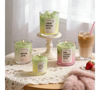 1 pièce Bougie parfumée sans fumée en forme de tasse de latte matcha de style européen mini 6,8 cm, crée une atmosphère romantique, surprise pour la Saint-Valentin, éclairage, cadeau d'anniversaire. C