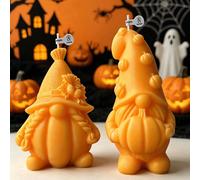 1 pièce Bougie parfumée style Ins Halloween Gnome, Capacité élevée de 80-90g, technologie de verrouillage des parfums, Design de nain sans visage avec détails de citrouille/gland, Sans fumée, sans ode