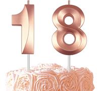 1 pièce Bougies de décoration de gâteau d'anniversaire, bougies numériques dorées et rose gold exquises pour anniversaire, fournitures pour mariage et anniversaire, décorations pour la maison et les f