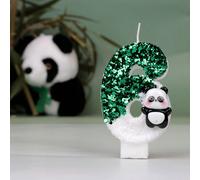 1 pièce Bougies digitales créatives Mignon Panda Bougie de gâteau d'anniversaire Bougie d'ambiance pour fête Fournitures de décoration pour scène, Noël 7,5,9,2,3,4,6,8,1,0AnimalCire