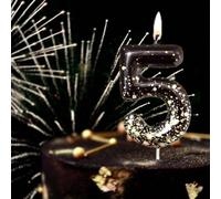1 pièce Bougies mignonnes avec impression sérigraphique de motif spécial de feux d'artifice imitation, chiffres 0-9, pour bougies d'anniversaire ou décorations de mariage 1,2,3,4,5,6,7,8,9,0Cire