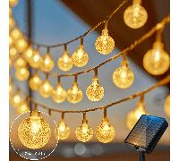 1 pièce Boule de cristal à éclairage LED solaire, boule de fée, résistante aux intempéries, lampe solaire pour jardin, cour, extérieur, s'allume automatiquement au crépuscule, décoration d'extérieur, 