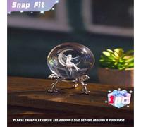 1 pièce Boule de cristal de fée à la lune avec support, statue de fée à la lune gravée au laser 3D, artisanat de décoration pour la maison, décoration de Noël, décoration pour la maison, cadeau de fêt