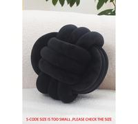 1 pièce Boule torsadée polyvalente de couleur unie, faite main. Décoratif pour oreiller, canapé/table basse, oreiller décoratif de chambre à coucher sur le côté du lit. Options de 3 tailles, noir L,M,