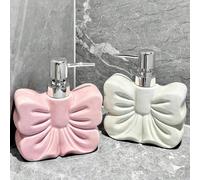 1 pièce Bouteille de shampooing/gel douche réutilisable et rechargeable de style nordique avec nœud mignon. Décoration de salle de bain haut de gamme, cadeau d'anniversaire/fête, convient aux hommes e