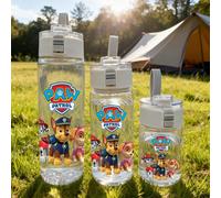 1 pièce Bouteille d'eau anti-fuite Paw Patrol avec bouchon à ouverture facile. Légère et durable en plastique avec un design de dessin animé mignon. Convient pour le fitness, la course et le basket-ba