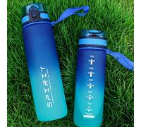 1 pièce Bouteille d'eau de sport de camping en plein air de couleur dégradée de 1000 ml/750 ml, grande bouteille de boisson portable avec échelle, convient pour les hommes et les femmes 1000ml,750 ml,