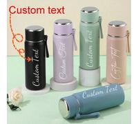 1 pièce Bouteille d'eau isolée à large ouverture de style américain personnalisée avec nom, double paroi isolée sous vide, portable pour l'extérieur, grande capacité, mignonne, de haute qualité, moder