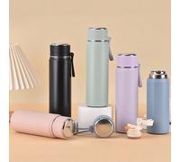 1 pièce Bouteille d'eau isotherme en acier inoxydable avec poignée et filtre, 500 ml/16,9 oz et 600 ml/20 oz, étanche, portable pour l'extérieur, les voyages, la course, le cyclisme, la randonnée, la 
