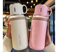 1 pièce Bouteille d'eau isotherme étanche de 600 ml/20 oz, grande capacité convenant pour le fitness, l'extérieur, les voyages, la voiture, l'eau potable, le lait, l'avoine, le thé, le jus, le café du