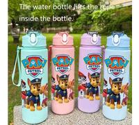 1 pièce Bouteille d'eau Pat'Patrouille 800ml/27oz étanche à bouchon pop-top, en plastique léger et durable, design de dessin animé mignon, convient pour le fitness, la course et le basket-ball, portab