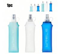 1 pièce Bouteille d'eau souple pliable de 150 ml/250 ml/500 ml, couleur rose, convient pour la randonnée, la course, le marathon, le camping, avec embout en silicone, léger Bleu foncé-250ml,Bleu foncé