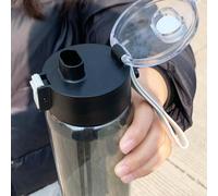 1 pièce Bouteille d'eau transparente de grande capacité, portable pour sport, fitness, voyage en plein air et au bureau 800 mI,800 ml, pack de 3,Gris amélioré 800 ml 1 pièceBlocs de couleurPolypropylè