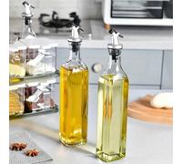 1 pièce Bouteille d'huile en verre étanche - Récipient de cuisine résistant à la corrosion avec un couvercle hermétique, convient pour l'huile de sésame, le vinaigre et la sauce - sans plomb, idéal po