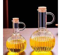 1 pièce Bouteille d'huile en verre transparent de 360/700 ml avec couvercle et poignée, récipient résistant à la chaleur pour sauce soja et vinaigre, récipient à assaisonnement pour pique-nique, fourn