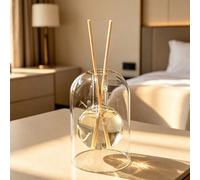 1 pièce Bouteille diffuseur d'arôme en verre à double couche de conception créative minimaliste et haut de gamme - Diffuseur de parfum transparent, sans flamme, aromathérapie, rafraîchisseur d'air, di