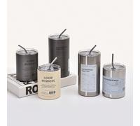 1 pièce Bouteille isolée en acier inoxydable, bouteille isotherme avec graphique en lettres d'argent pour le bureau et la rentrée scolaire 400ml,600ml,A-beige-400ml,A-Beige-600ml,Couleur acier B-400ml