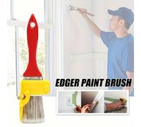 1 pièce Brosse de peinture de couleur aléatoire, Brosse de nettoyage portable et légère durable, brosse de peinture robuste avec poignée en bois, pour outils de DIY utilisés dans la décoration de bord